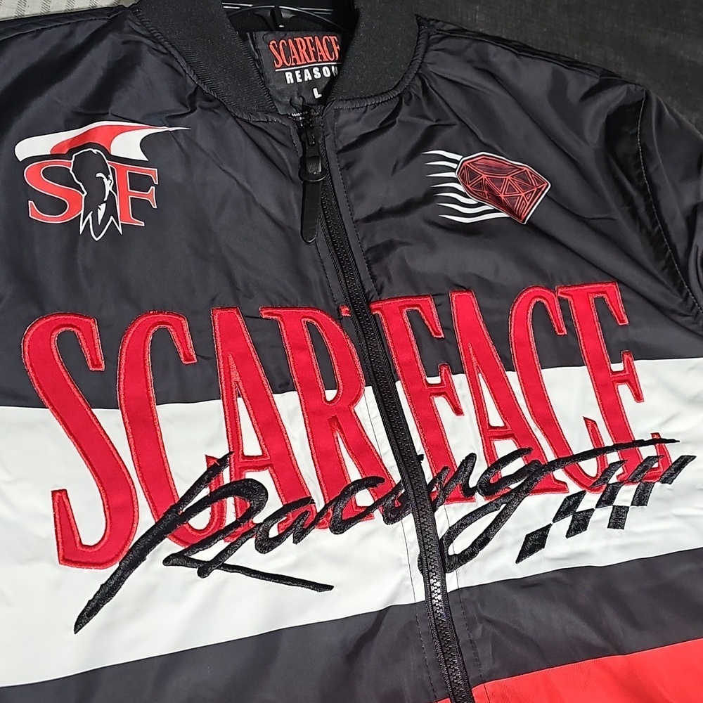 Scarface Racing Bomber Jacket Size Large New - Picture 3 of 12